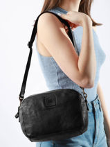 Cross Body Tas Heritage Leder Biba Zwart heritage BT24-vue-porte