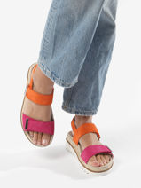 Velcro Sandalen Dominica Uit Leder Mephisto Roze women P5142376-vue-porte
