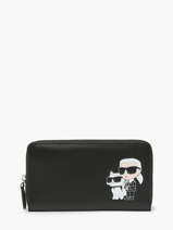 Portefeuille K/ikonik 2.0 Leder Karl lagerfeld Zwart k ikonic 2.0 240W3260