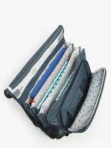 Boekentas Op Wieltjes Kind 3 Compartimenten Cameleon Blauw actual CR41-vue-porte