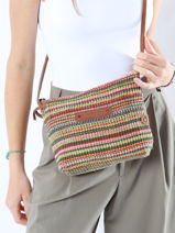 Cross Body Tas Over The Rainbow Raphia Le voyage en panier Veelkleurig over the rainbow PM457-vue-porte