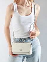 Cross Body Tas Minimal Mono Gerecycleerd Polyester Calvin klein jeans Wit minimal mono K612233-vue-porte