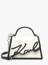 Cross Body Tas K Signature Leder Karl lagerfeld Wit k signature 245W3072