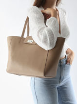 Handtas Ck Push Gerecycleerd Polyester Calvin klein jeans Bruin ck push K612147-vue-porte