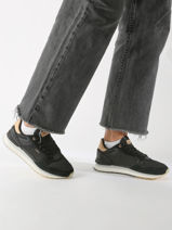 Damessneakers New York Leder Hoff Zwart women 25503-29-vue-porte