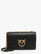 Cross Body Tas Love Bag Icon Leder Pinko Zwart love bag icon A0F1