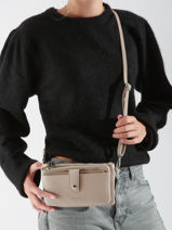 Cross Body Tas Met Kaarthouder Grained Miniprix Beige grained H6020-vue-porte