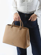 Handtas Hanna 37 Leder Lauren ralph lauren Bruin hanna 31898556-vue-porte