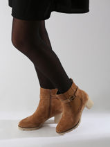 Enkellaarsjes Met Hak Uit Leder Nathan baume Bruin women 242N3103-vue-porte