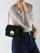 Cross Body Tas M Moon Met Pailletten Vanessa bruno Zwart moon 39V40533-vue-porte
