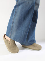 Slippers Boston Uit Leder Birkenstock Groen unisex 1025844-vue-porte