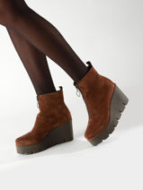 Enkellaarsjes Met Hak Sasha Uit Leder Alpe Bruin women 45531146-vue-porte