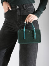 Cross Body Tas Vintage Leder Mila louise Blauw vintage 3784BBX-vue-porte