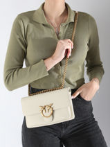 Cross Body Tas Love Bag Soft Leder Pinko Wit love bag soft 4528A29Q-vue-porte