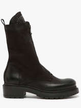 Enkellaarsjes Biker Uit Leder Metisse Zwart women MA1009