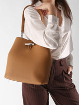 Longchamp Le roseau Schoudertas Bruin-vue-porte
