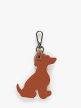 Sleutelhanger Hond Leder Milano Bruin caviar CA24124