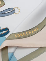 Longchamp Soie unie Sjaal Blauw-vue-porte