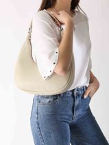 Schoudertas Caviar Leder Milano Beige caviar CA24121-vue-porte