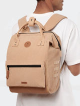 Personaliseerbare Rugzak Adventurer Medium Cabaia Beige adventurer BAGS-vue-porte
