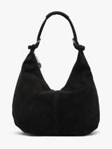 Schoudertas Velvet Leder Milano Zwart velvet VE24111