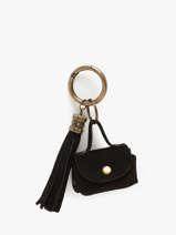 Sleutelhanger Leder Milano Zwart velvet VE24112
