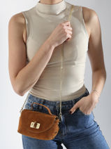 Cross Body Tas Velvet Leder Milano Geel velvet VE24117-vue-porte