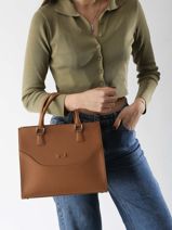 Handtas Event Leder Nathan baume Bruin event 8-vue-porte