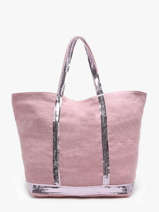 Handtas L Le Cabas Linnen Pailletten Vanessa bruno Roze cabas lin 31V40315