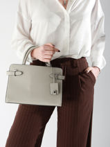 Handtas M Emilie Leder Le tanneur Grijs emily TEMI1614-vue-porte