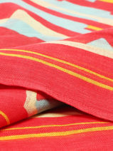 Sjaal Red Stripes Linnen 100x100cm Biba Veelkleurig accessoires RI257A-vue-porte