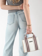 Cross Body Tas Luna Canvas En Leder Nathan baume Wit solar LUNA-vue-porte
