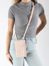 Telefoonetui Pocket Leder Nathan baume Roze n city 3-vue-porte