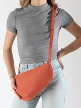 Cross Body Tas Large City Perle Leder Nathan baume Oranje n city 1-vue-porte
