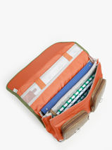 Boekentas 2 Compartimenten Cameleon Oranje vintage urban PBVBCA38-vue-porte
