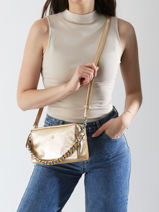Cross Body Tas Vintage Leder Mila louise Goud vintage 23673X-vue-porte