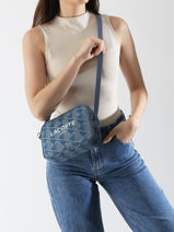 Cross Body Tas Heritage Jacquard Katoen Lacoste Blauw heritage jacquard NF5007HK-vue-porte