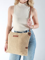 Cross Body Tas Over The Rainbow Jute Le voyage en panier Beige over the rainbow PM757-vue-porte