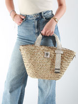 Handtas Estival Stro Le voyage en panier Beige estival PM848-vue-porte