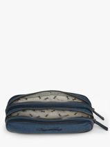 Pennenzak 2 Compartimenten Cameleon Blauw vintage color - VIC-TROU-vue-porte