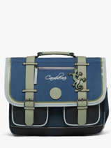 Boekentas Kinderen 2 Compartimenten Cameleon Blauw vintage urban CA38