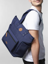 Schoudertas A4 Formaat Adventurer Gerecycleerd Polyester Cabaia Blauw adventurer TOTEBAGM-vue-porte