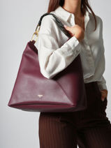 Schoudertas Pagode Leder Lancel Violet pagode A12510-vue-porte