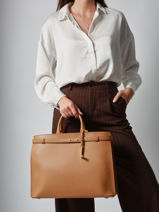 Handtas Faubourg Leder Lancel Bruin faubourg A13792-vue-porte