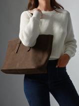 Handtas Cavalier Nubuck Leder Etrier Bruin cavalier nubuck ECAN127M-vue-porte