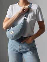 Cross Body Tas Denim Katoen Hindbag Blauw denim DE-vue-porte
