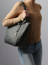 Schoudertas Calista Guess Zwart calista SG733422-vue-porte