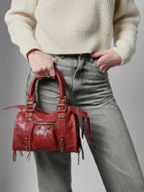 Handtas Spazzolato Leder Milano Rood spazzolato SP24093-vue-porte