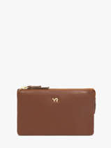 Portemonnee Leder Yves renard Bruin foulonne 29362