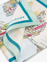 Longchamp Soie gots Sjaal Blauw-vue-porte